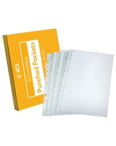 A4 KCS Clear Punched Pockets Pack of 100