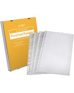 A4 KCS Clear Punched Pockets Pack of 500