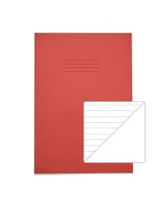 Classic A4 Copybook 8mm Ruled/Alternate Plain 80 Page Box of 50 Red
