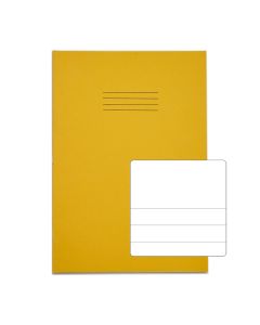 Classic A4 Copybook Top Plain Lower 15mm Ruled 48 Page Box of 100 Yellow