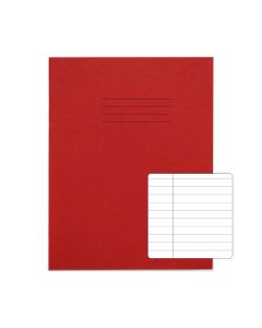 Classic 9" x 7" Copybook 8mm+ Margin 64 Page Box of 100 Red