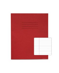 Classic 8" x 6.5" Copybook 8mm+ Margin 48 Page Box of 100 Red