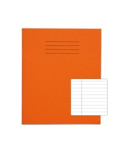 Classic 8" x 6.5" Copybook 8mm+ Margin 48 Page Box of 100 Orange