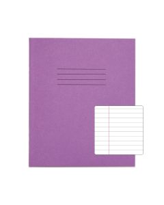 Classic 8" x 6.5" Copybook 8mm+ Margin 48 Page Box of 100 Purple