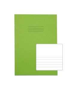 Classic A4 Copybook Top Plain Lower 8mm Ruled 64 Page Box of 50 Light Green