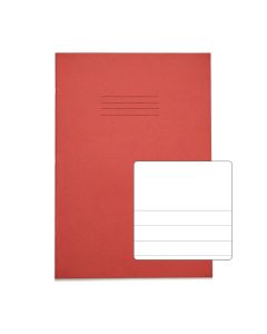Classic A4 Copybook Top Plain Lower 13mm Ruled 64 Page Box of 50 Red