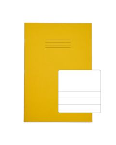 Classic A4 Copybook Top Plain Lower 13mm Ruled 64 Page Box of 50 Yellow