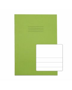 Classic A4 Copybook Top Plain Lower 13mm Ruled 64 Page Box of 50 Light Green