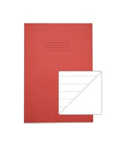 Classic A4 Copybook 15mm Ruled/Alternate Plain 64 Page Box of 50 Red