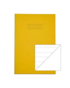 Classic A4 Copybook 15mm Ruled/Alternate Plain 64 Page Box of 50 Yellow