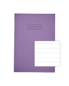 Classic A4 Copybook 15mm Ruled 64 Page Box of 50 Purple