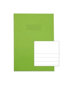 Classic A4 Copybook Top Plain Lower 15mm Ruled 64 Page Box of 50 Light Green