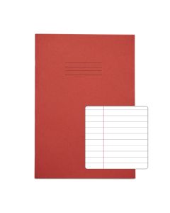 Classic A4 Copybook 8mm+ Margin 64 Page Box of 50 Red