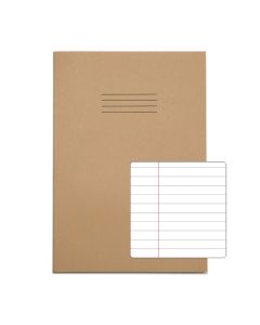 Classic A4 Copybook 8mm+ Margin 64 Page Box of 50 Buff