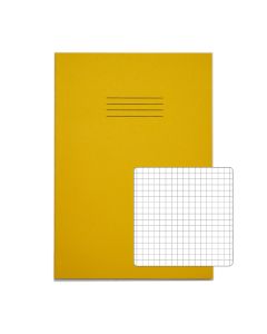 Classic A4 Copybook 7mm Squared 80 Page Box of 50 Yellow