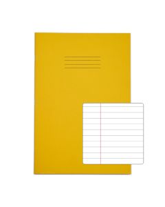 Classic A4 Copybook 8mm+ Margin 96 Page Box of 50 Yellow