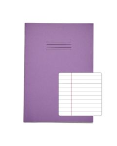 Classic A4 Copybook 8mm+ Margin 48 Page Box of 100 Purple