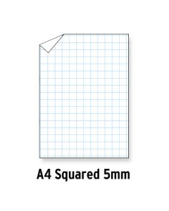 A4 Loose Leaf Paper Blue Squared 5mm Graph 1 Ream