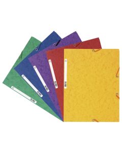 A4 Elasticated 3 Flap Folders Assorted Colours Pack of 10