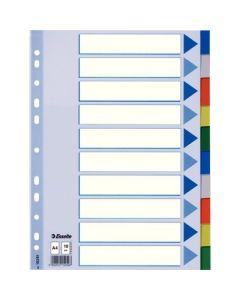 A4 Polypropylene Dividers 10 Part Set