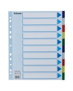 Polypropylene Dividers A4 Extra Wide 10 Part Set