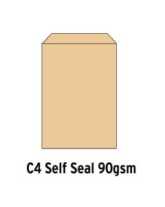Manilla Envelopes Self Seal C4 90gsm Box 250