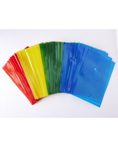 A4 KCS Foolscap Assorted Colour Popper Wallets Pack of 40