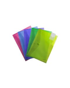 A4 KCS Foolscap Assorted Pastel Colour Popper Wallets Pack of 40