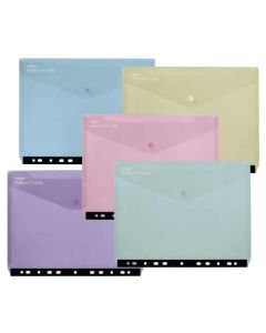 A4 Snopake Reborn Landscape Ringbinder Wallets Assorted Colours Pack of 5