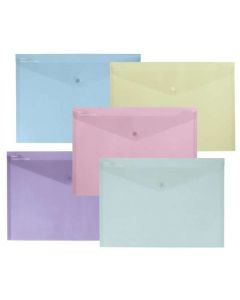 A4 Snopake Reborn Popper Wallets Assorted Colours Pack 5
