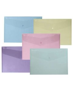 Snopake Reborn Foolscap Popper Wallets Assorted Colours Pack of 5
