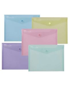 A5 Snopake Reborn Popper Wallets Assorted Colours Pack 5
