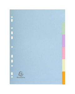 A4 Pastel Recycled Dividers 10 Part 1 Set