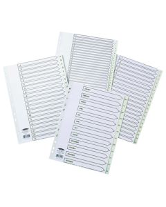 A4 Polypropylene Indexes Numbered 1-10 Set