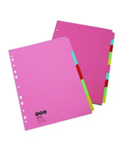 A4 10 Part Set Extra Wide Manilla Subject Dividers