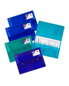 A4+ Heavy Duty Polyplus Electra Popper Wallets Assorted Colours Pack of 5