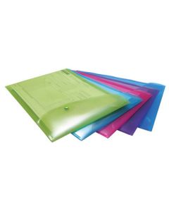 A4+ Portrait Bright Popper Wallets Assorted Colours Pack of 5