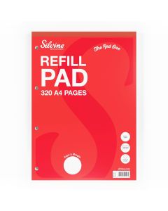 A4 Silvine Refill Pad 8mm + Margin 160 Leaf Pack of 3