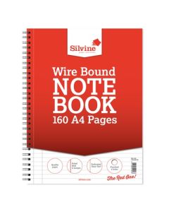 A4 Wirebound Refill Pad 8mm + Margin 80 Leaf 160 Pages Pack of 6