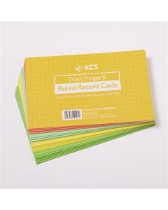 127 x 203mm KCS Assorted Colour Ruled Record Cards