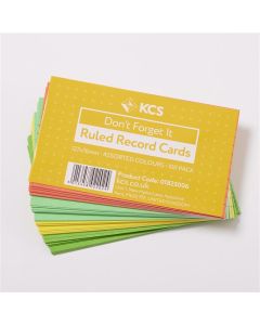 76 x 127mm KCS Assorted Colour Ruled Record Cards