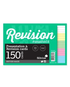 152 x 102mm Record/Revision Cards Mixed Colours 150 Cards