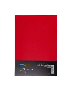 A4 Coloured Copier Card 160gsm Bright Red 250 Sheets