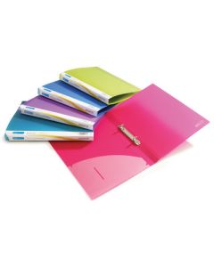 Rapesco A4 Polypropylene Ring Binders 15mm Capacity Assorted Colours Pack of 10