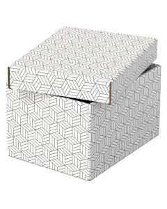 Esselte Storage Boxes Small White Pack of 3