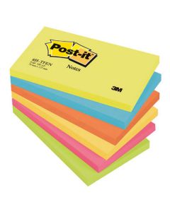 76 x 127mm Post-itÂ® Energetic Notes Assorted Colours Pack of 6 pads