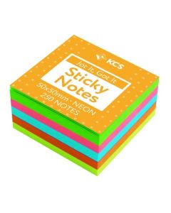 50 x 50mm KCS Neon Sticky Notes Cube