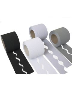 57mm x 15m Monochrome Corrugated Border Rolls Pack of 4