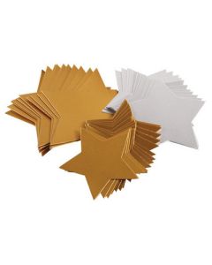 Gold & Silver Card Stars Gold/Silver Pack of 50