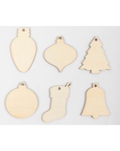 Wooden Christmas Ornaments Pack 90
